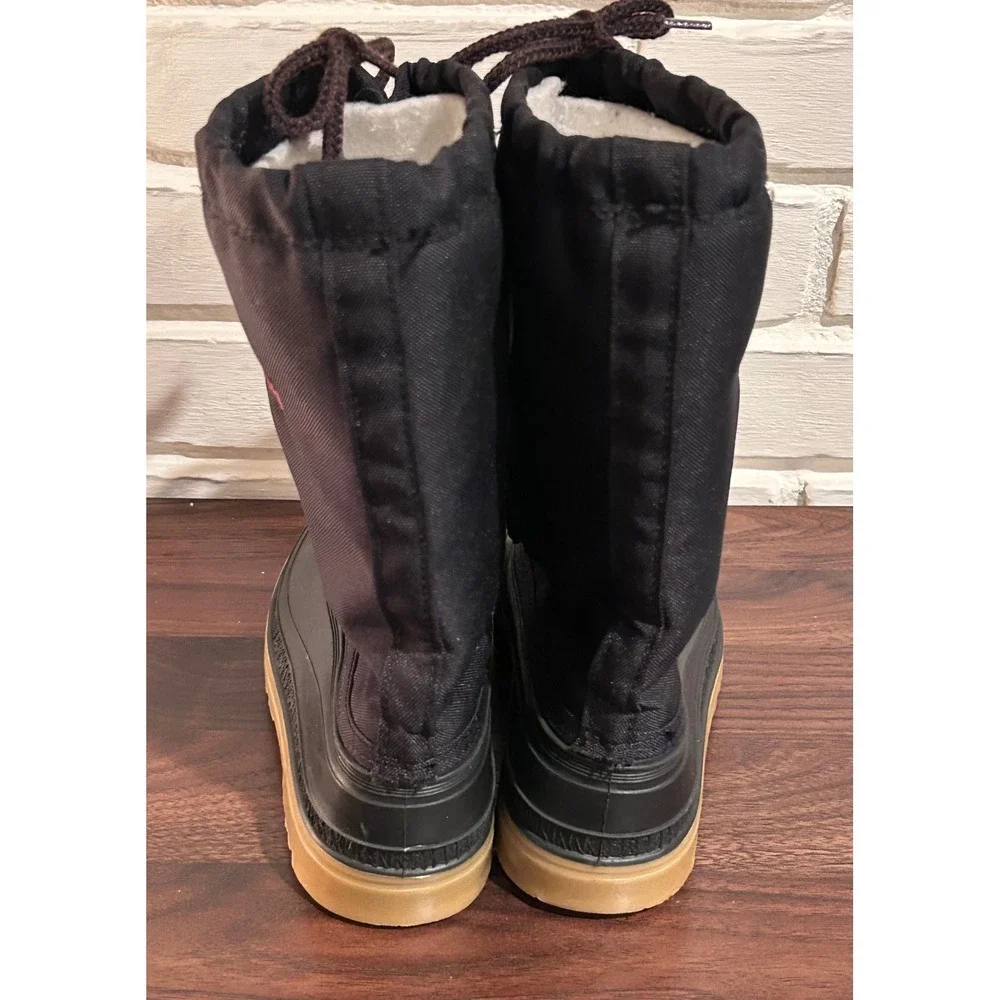 LL Bean Kids Winter Snow Boots Black Insulated Size 3 Gorpcore Bean Boot Vintage